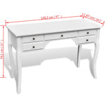 Load image into Gallery viewer, vidaXL Wooden French Desk with Curved Legs and 5 Drawers
