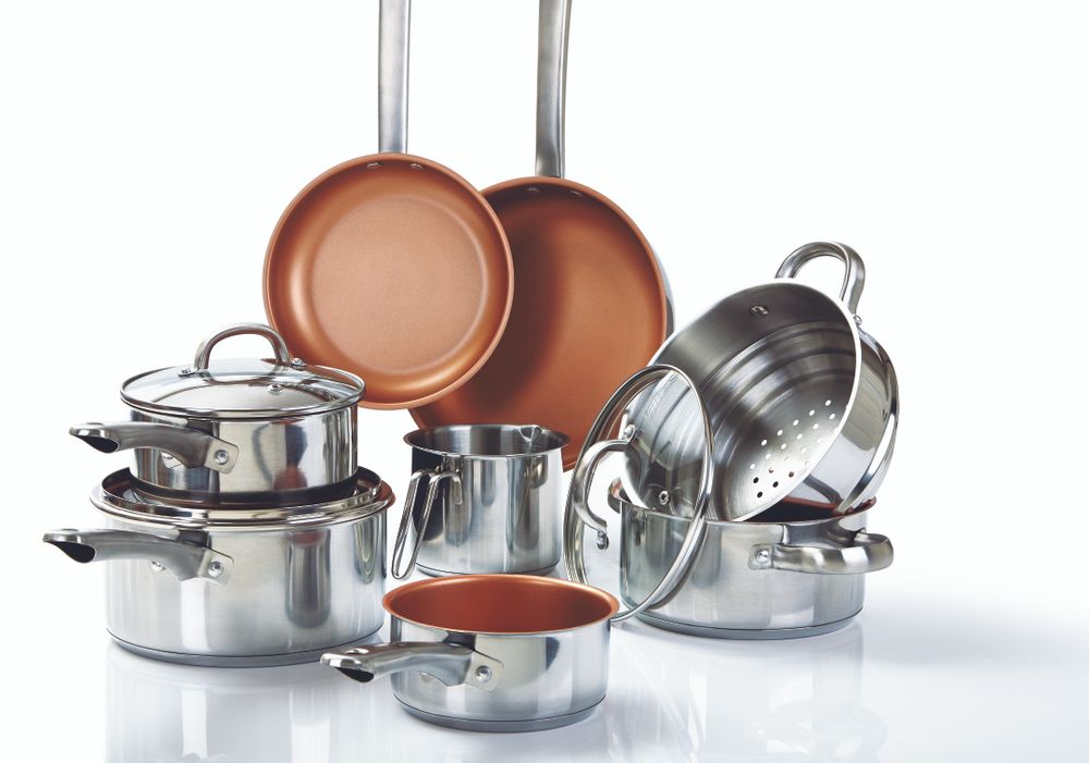 8+3 pieces Cookware Set Stainless Steel Copper Non-Stick Healthy Cooking