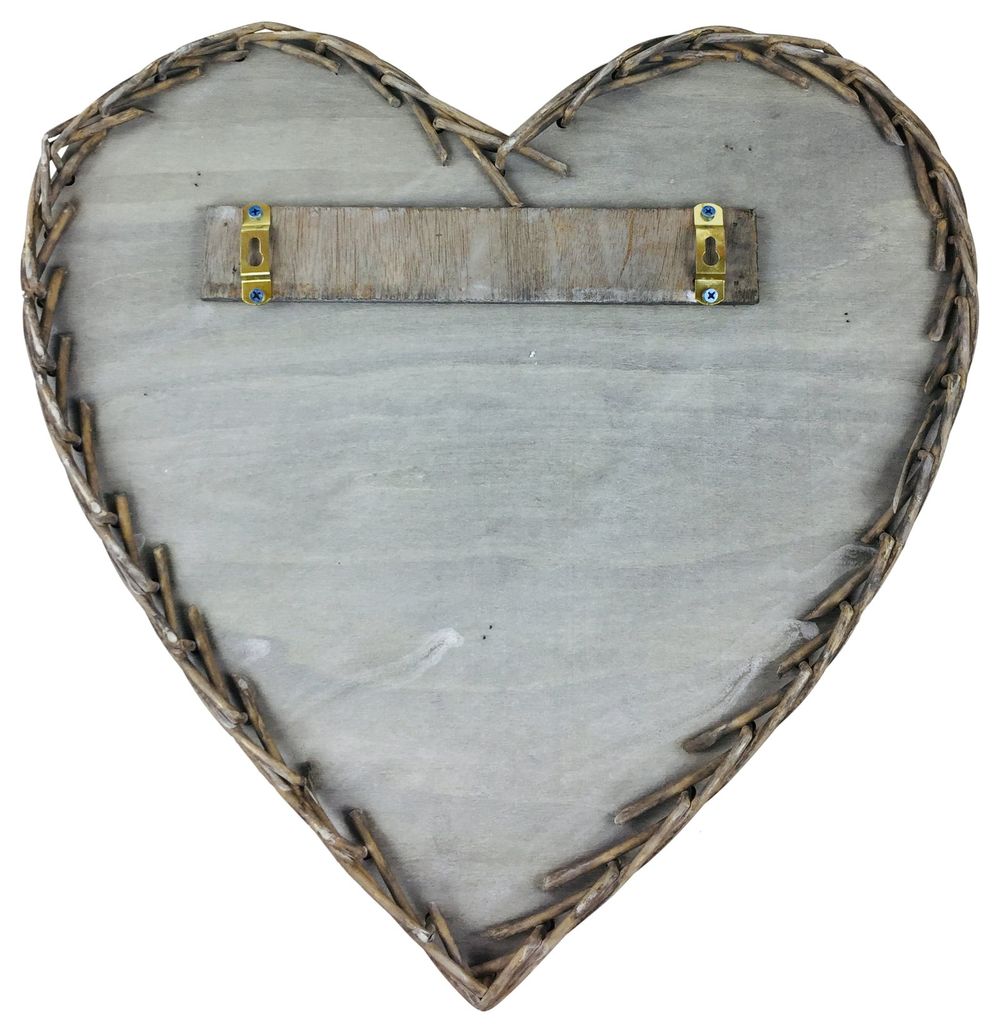 Wicker Heart Shaped Shelf Unit 52 cm