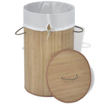 Load image into Gallery viewer, vidaXL Bamboo Laundry Bin Hamper Basket Round/Rectangular/Oval Natural/Brown
