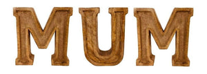 Hand Carved Wooden Embossed Letters Mum