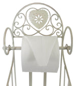 Load image into Gallery viewer, Cream Heart Toilet Roll Holder With Storage
