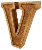 Load image into Gallery viewer, Hand Carved Wooden Embossed Letter V
