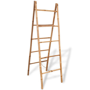 vidaXL Double Towel Ladder with 5 Rungs Bamboo 50x160 cm