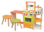 Load image into Gallery viewer, Lelin Wooden Childrens 2 In 1 Kitchen Cooking And Dining Room With Pots &amp; Pans
