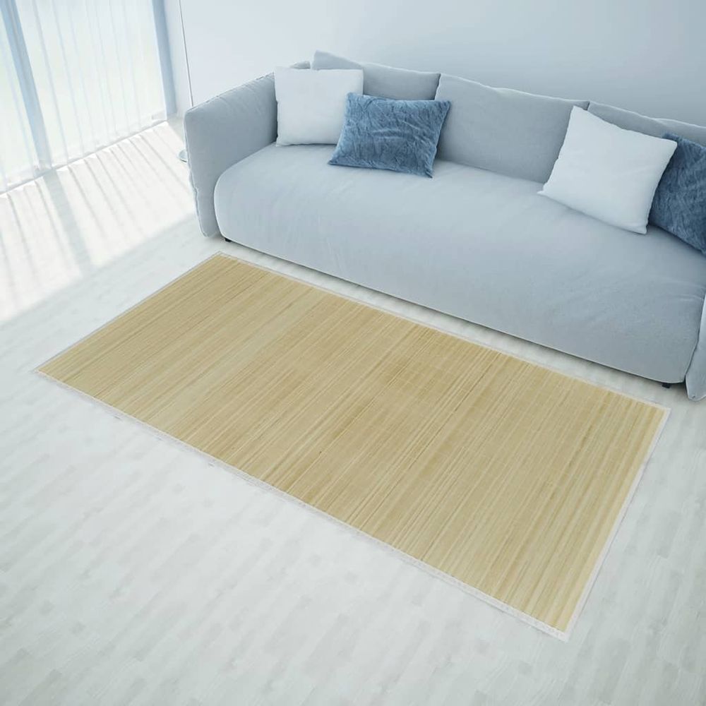 vidaXL Rectangular Bamboo Rug Carpet Flooring Brown/Light Wood Multi Sizes