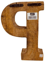 Load image into Gallery viewer, Hand Carved Wooden Geometric Letter P

