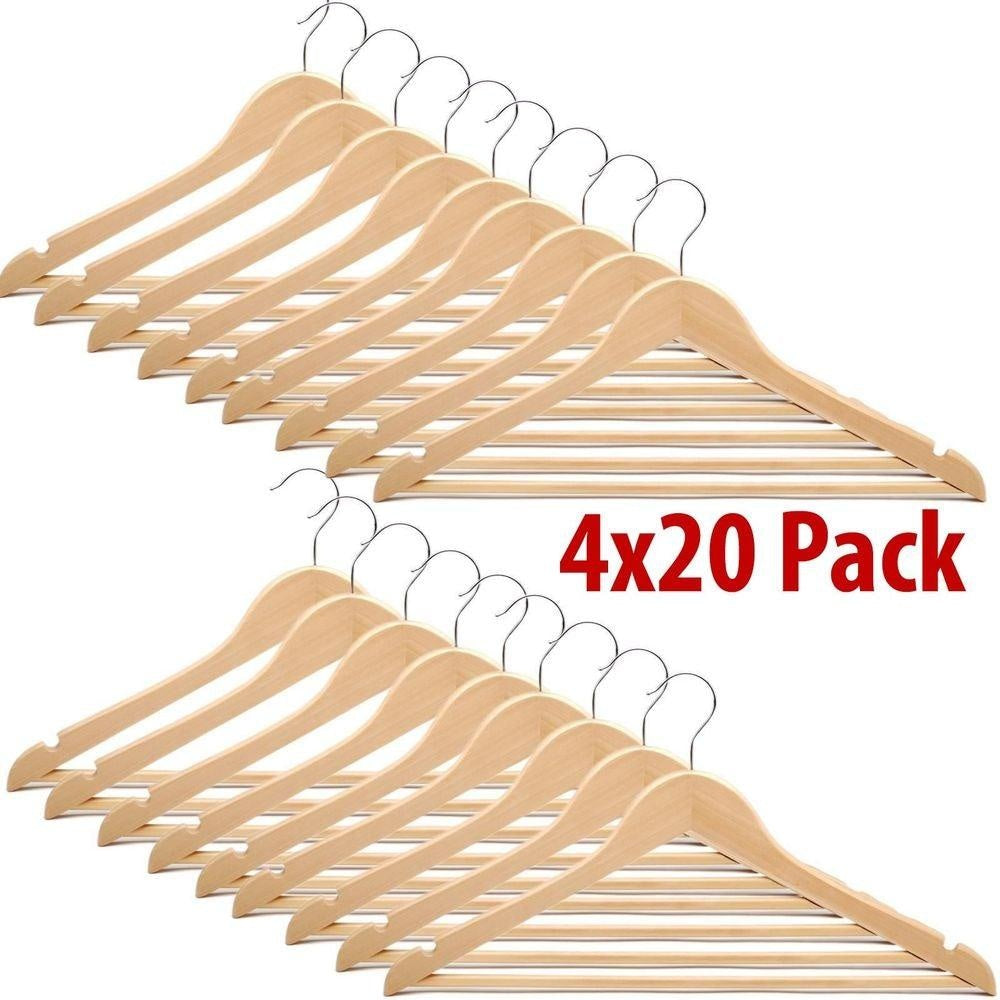 4x 20 Pack Wooden hangers  EFG1132  EFG1031  088092