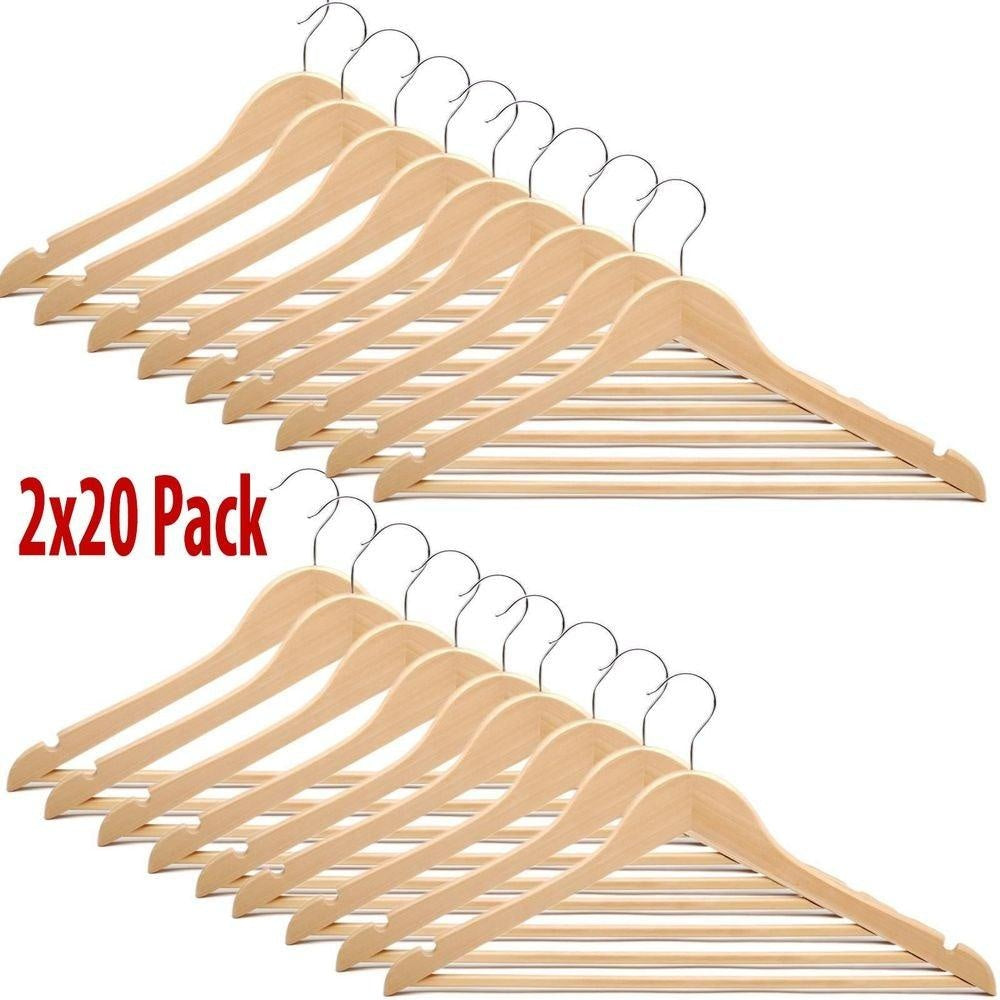 2x 20 Pack Wooden hangers  EFG1132  EFG1031  088092
