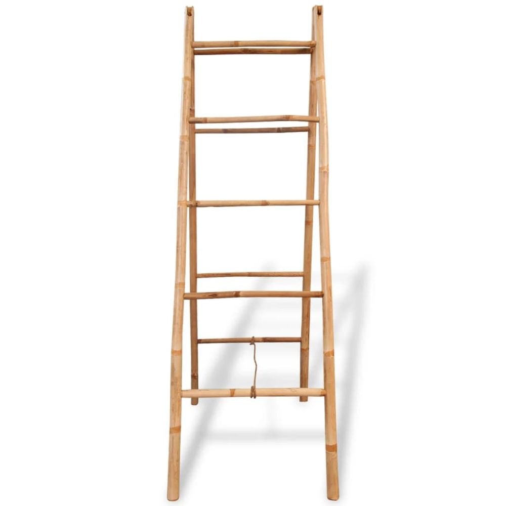 vidaXL Double Towel Ladder with 5 Rungs Bamboo 50x160 cm