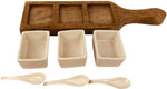 Load image into Gallery viewer, Wooden Tray With Dip Bowls &amp; Spoons 36cm
