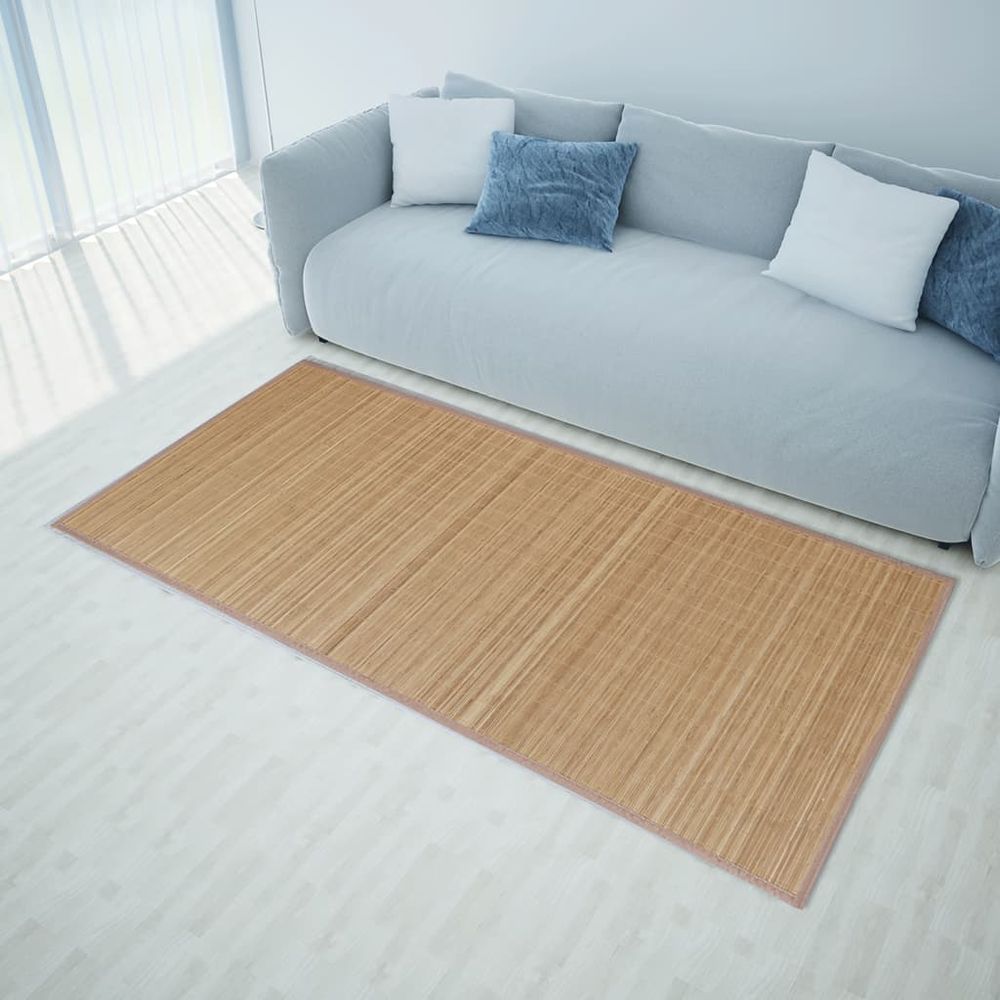 vidaXL Rectangular Bamboo Rug Carpet Flooring Brown/Light Wood Multi Sizes