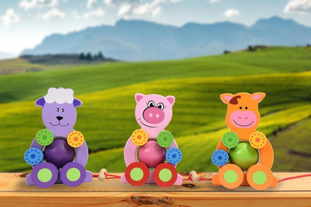 Lelin Detachable 3 Friends Kids Farm Wooden Set - Wood Animal Play set for Children Aged 12 months+