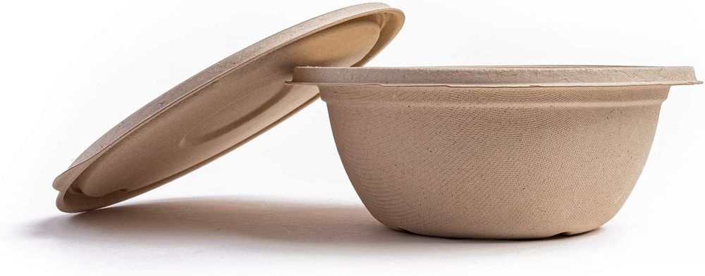 Zume Premium 750 ml Medium Bowl with Snap-Fit Lid, Natural (Pack of 100)