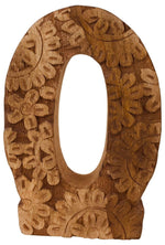 Load image into Gallery viewer, Hand Carved Wooden Flower Letter O

