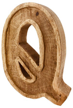 Load image into Gallery viewer, Hand Carved Wooden Embossed Letter Q
