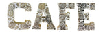 Load image into Gallery viewer, Hand Carved Wooden White Flower Letters Cafe

