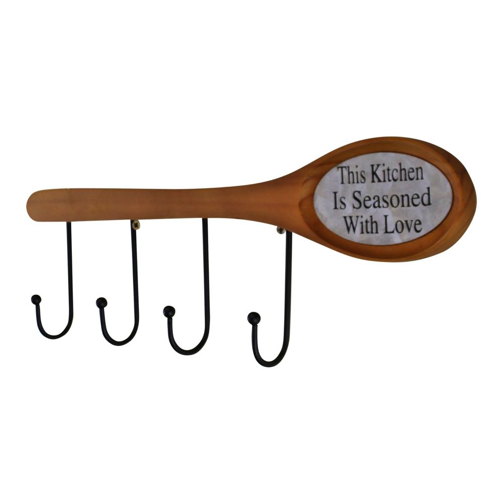 26cm Wooden Spoon W/Hooks