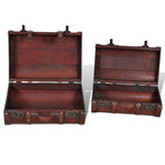 Load image into Gallery viewer, 2-pcs VidaXL Wooden Treasure Chest Storage Box Vintage Brown
