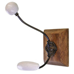 Load image into Gallery viewer, Double White Ceramic Coat Hook On Wooden Base
