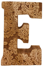 Load image into Gallery viewer, Hand Carved Wooden Flower Letter E
