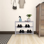Load image into Gallery viewer, 100% Bamboo Shoe Rack Bench, Shoe Storage, 3-Layer Multi-Functional Cell Shelf suitable for Entrance Corridor, Bathroom, Living Room - White
