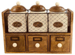 Load image into Gallery viewer, Wooden Cabinet With 3 Jars &amp; Drawers
